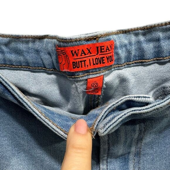 Wax Jeans Womens Plus Size 22 Butt I Love You Shaping Mid Rise Ankle Distressed - Picture 4 of 7